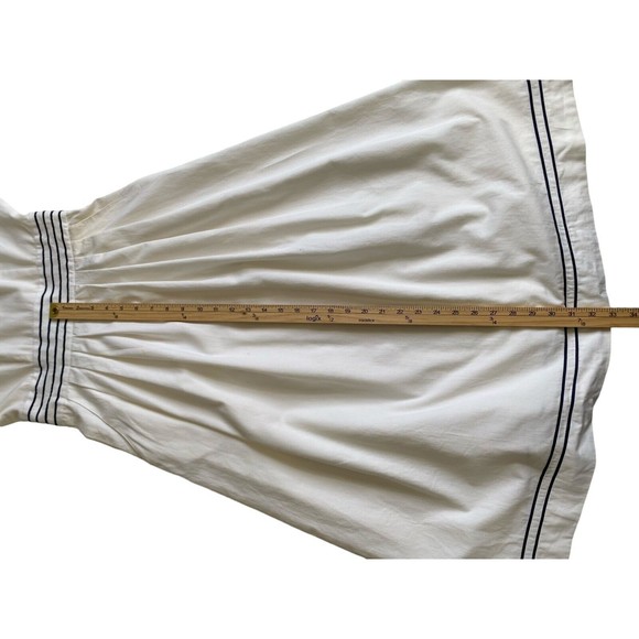 Rare Vintage Lanz Originals Sailor Midi Dress Fit & Flare White Gold Button - Picture 6 of 10